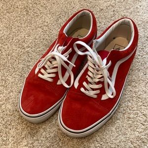 Red suede vans